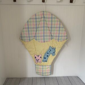 Vintage Pastel Hot Air Balloon Wall Hanging